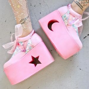 YRU Pink Sanrio Platform Sneakers